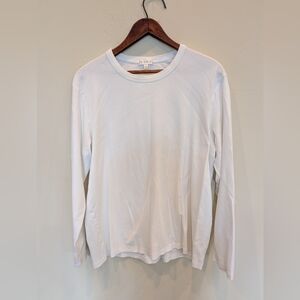 LAKE Pajamas Long Sleeve Pima Cotton Sleep Tee White XL